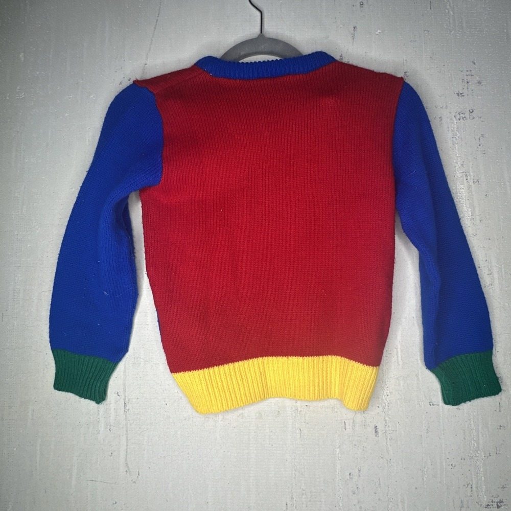 Vintage 1988 Harlequin Designs Wizard of Oz Colorblock Kids Sweater | Tag Sz: 6 - Picture 8 of 10